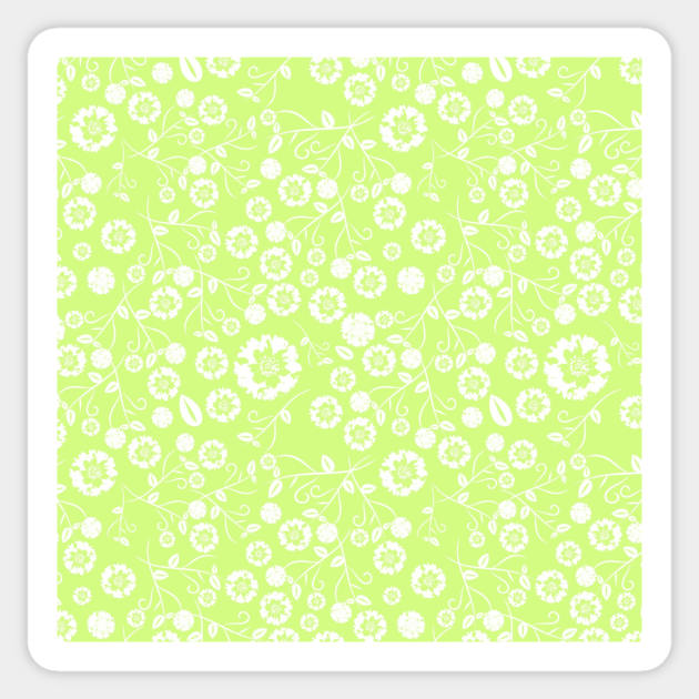 Green Wildflower Floral Pattern Sticker by FloralPatterns